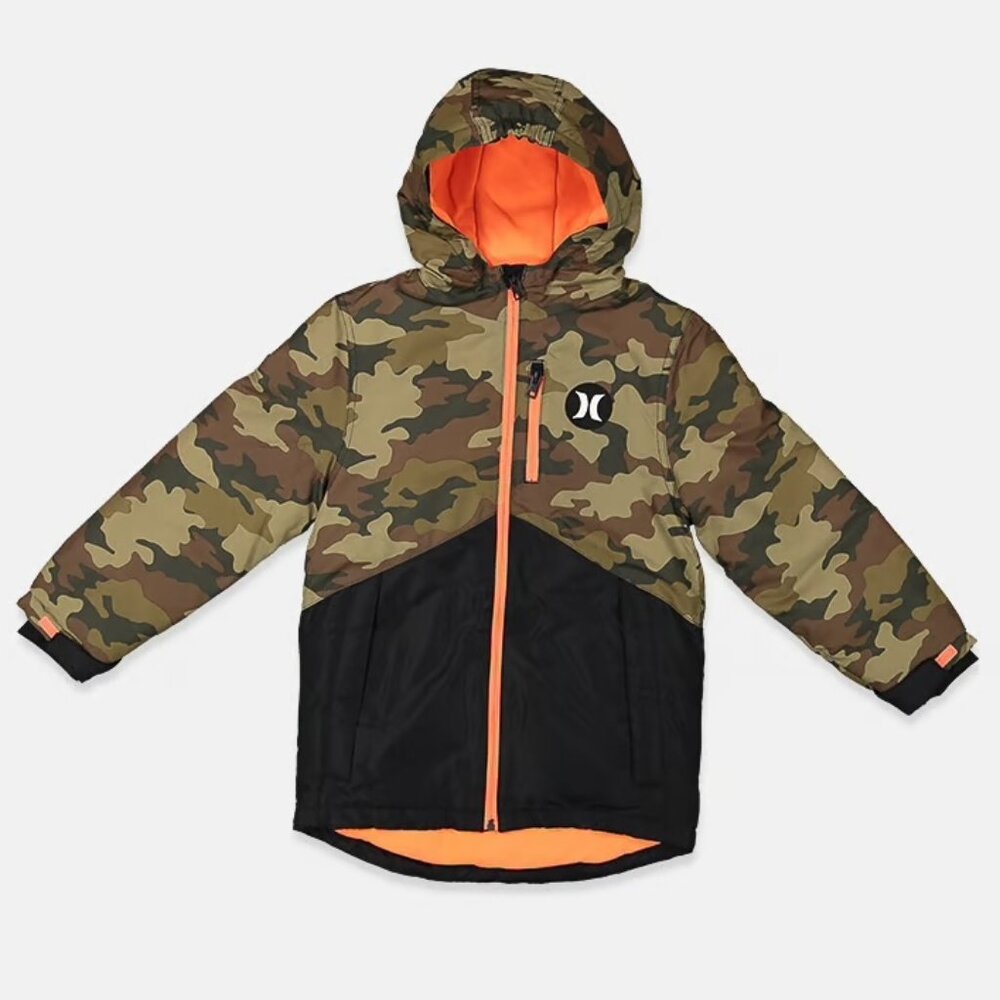 Hurley Ski/SnowboardJacket W/Hood Full Zip Insulated Fleece Lined Camo (M)